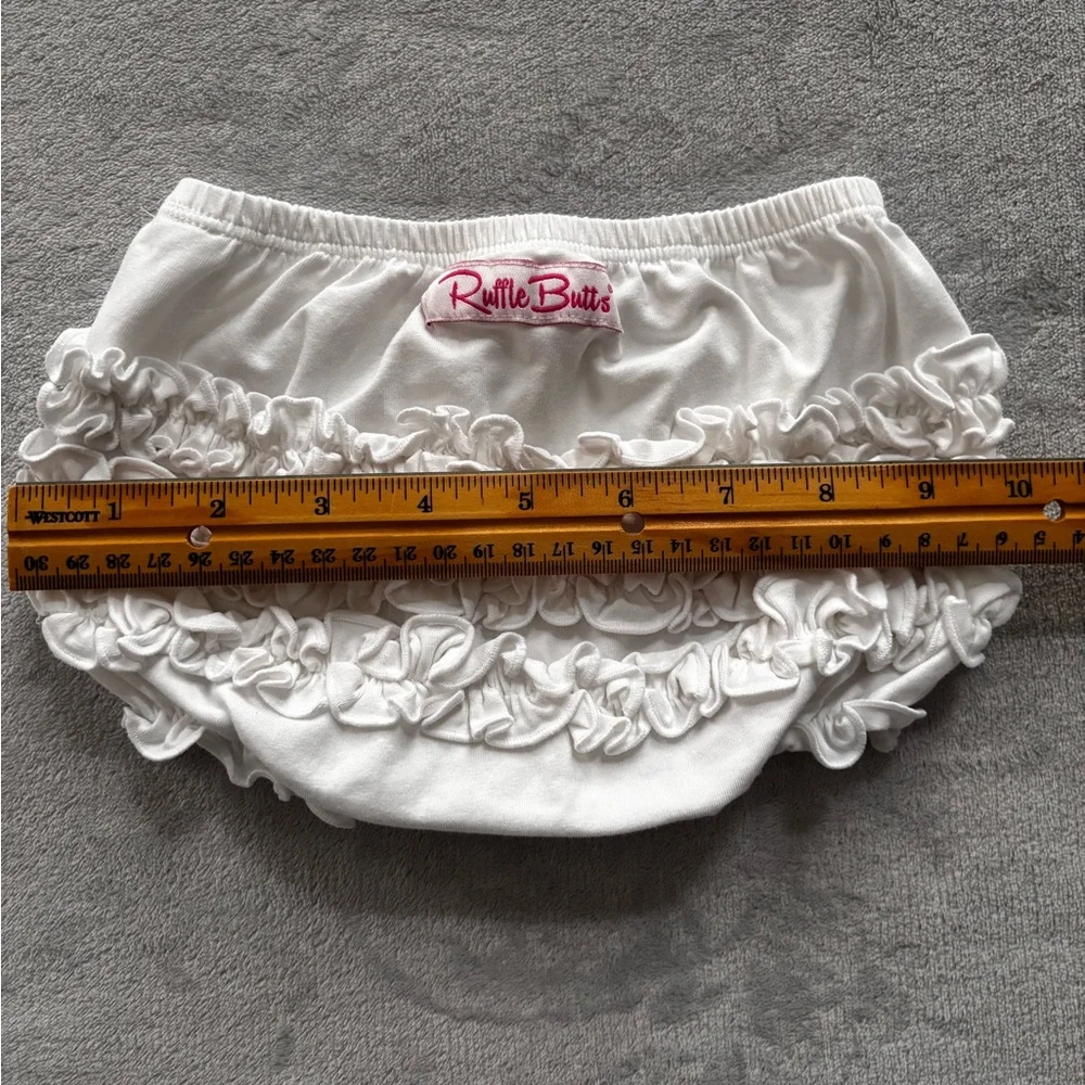 Ruffle Butts White Ruffled Bloomers/Diaper Cover Size 12-18M